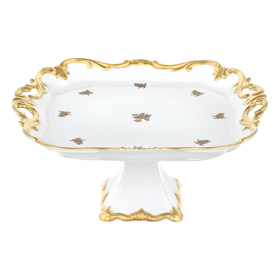 Блюдо квадратное н/н 30см."Роза золотая"