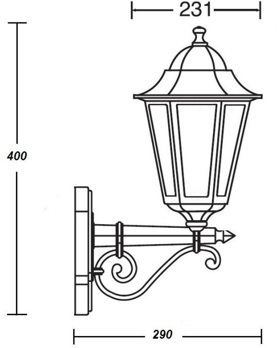 Настенный фонарь уличный PETERSBURG ECONOM 79801E Bl Oasis Light