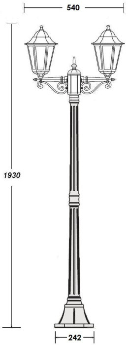 Наземный фонарь PETERSBURG ECONOM 79808EA Bl Oasis Light