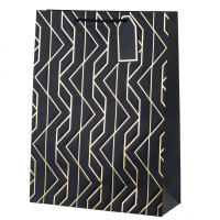 Пакет подарочный L (бумага 210г/м2, блок 12шт), L31 W12 H42 см, 5в.