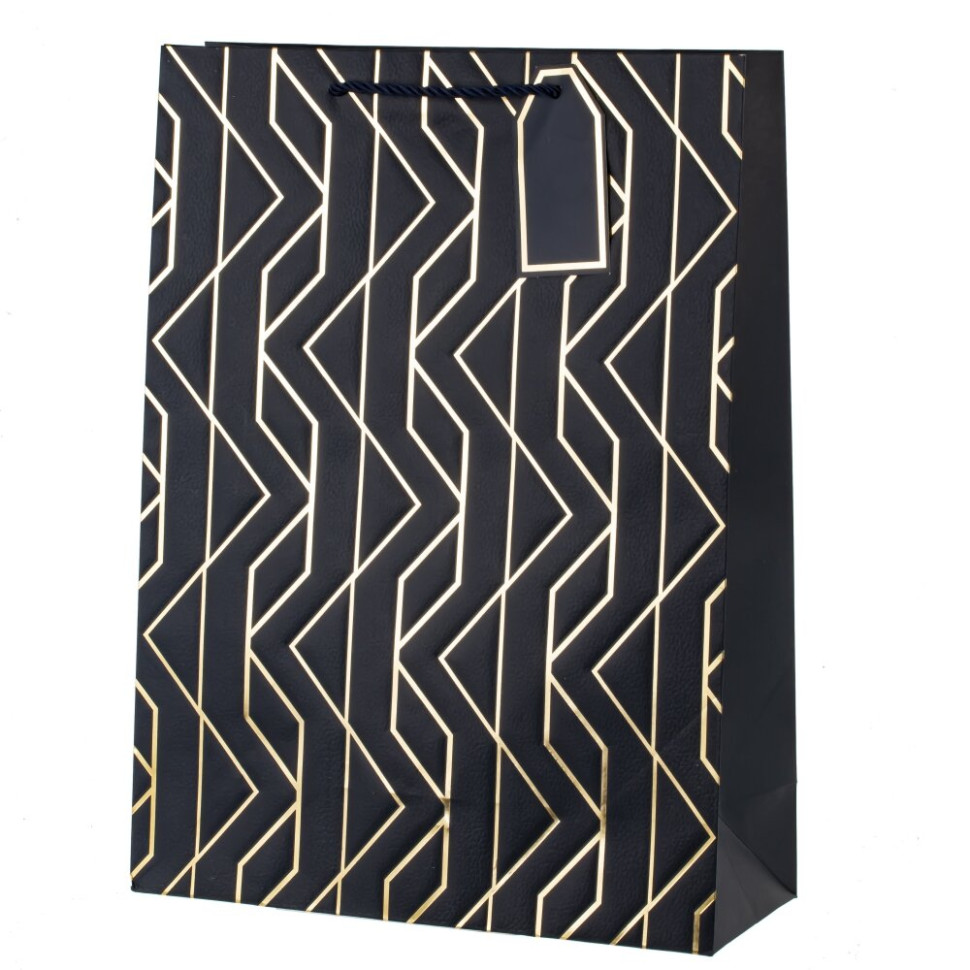 Пакет подарочный L (бумага 210г/м2, блок 12шт), L31 W12 H42 см, 5в.