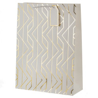 Пакет подарочный L (бумага 210г/м2, блок 12шт), L31 W12 H42 см, 5в.