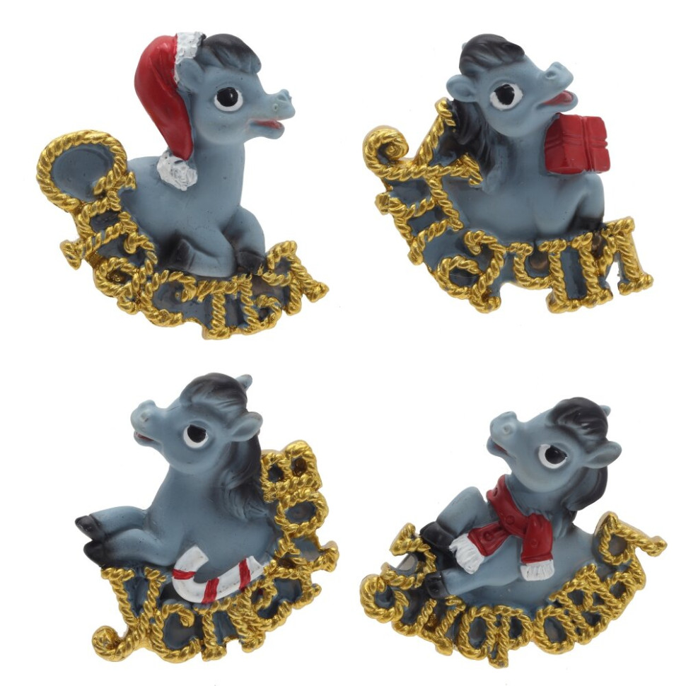 Магнит "Лошадка", L5 W2 H5,5 см, 4в.