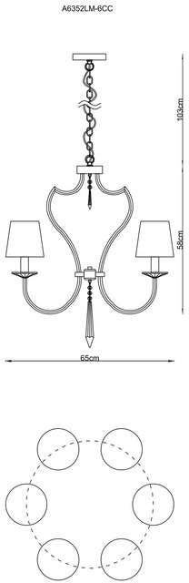 Подвесная люстра Andrea A6352LM-6CC Arte Lamp