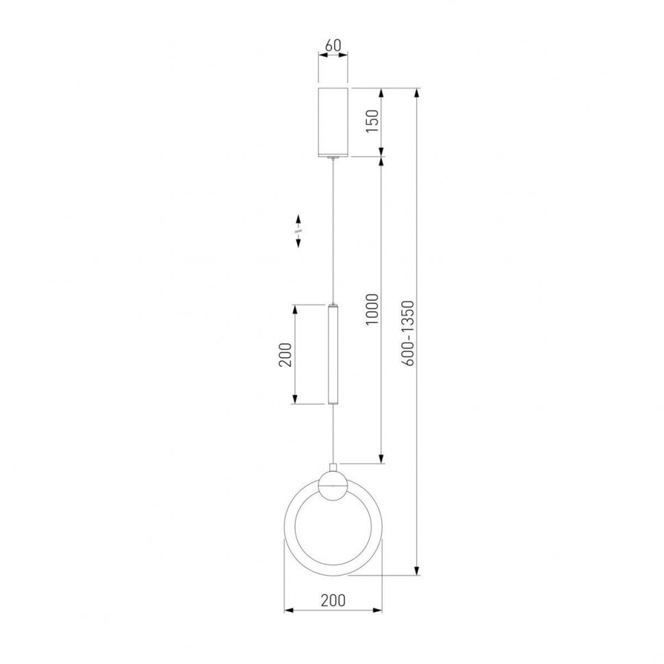 Подвесной светодиодный светильник Eurosvet Rim 90165/1 золото