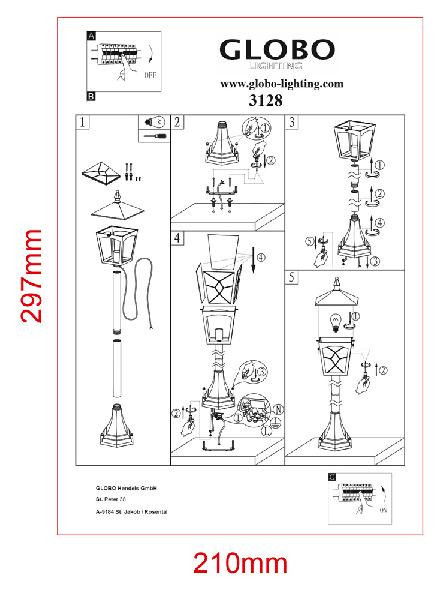 Наземный фонарь Atlanta 3128 Globo