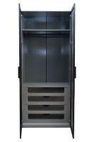 Шкаф Alto двухдверный с выдвижными ящиками цвет серый кобальт