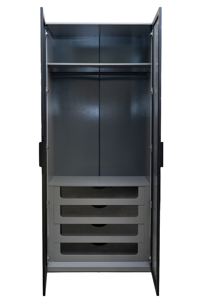 Шкаф Alto двухдверный с выдвижными ящиками цвет серый кобальт