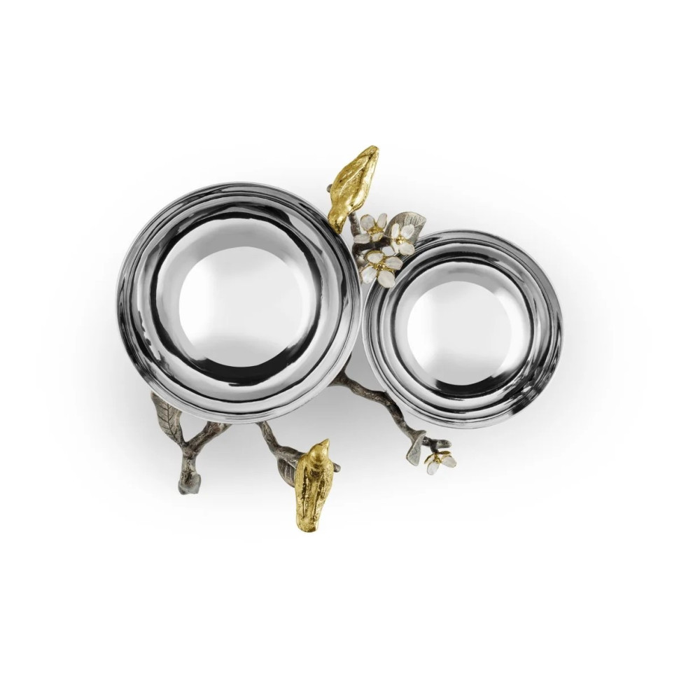 Менажница Michael Aram "Lovebirds", 2 секции, 24х21 см