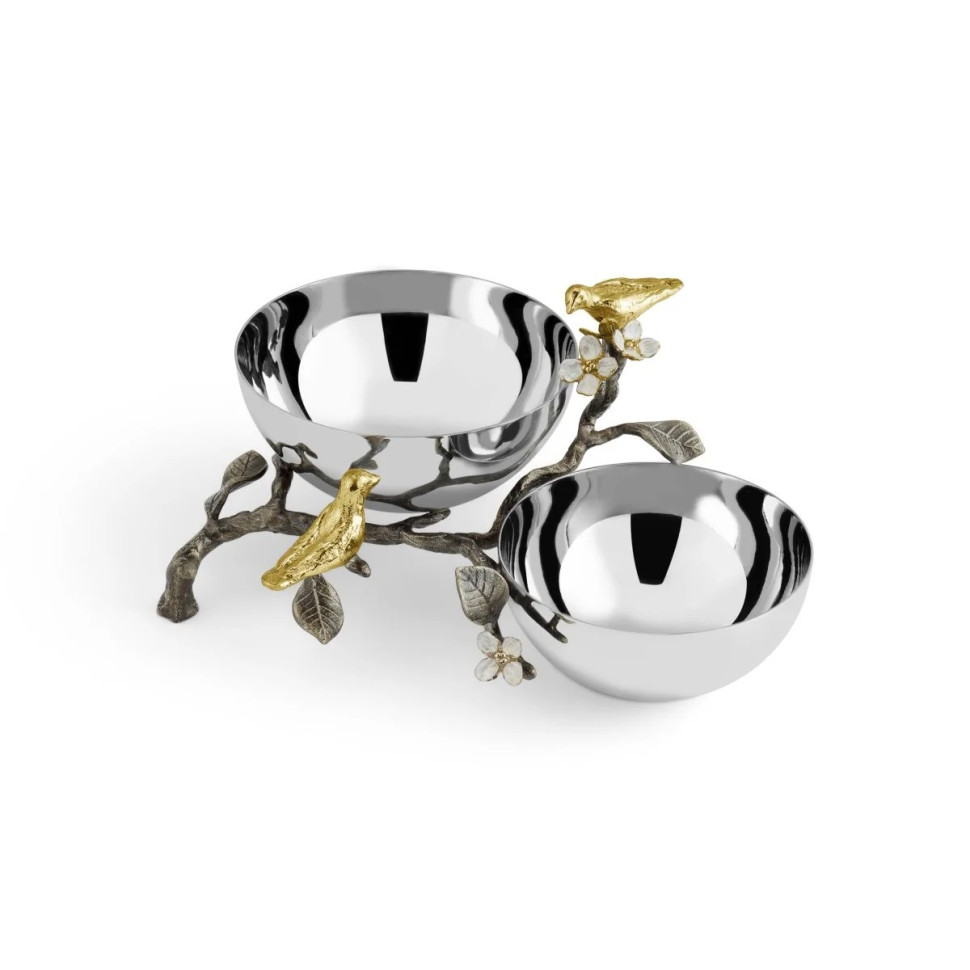 Менажница Michael Aram "Lovebirds", 2 секции, 24х21 см