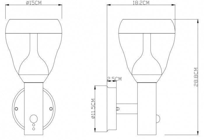 Настенный светильник уличный Monte 32250S Globo