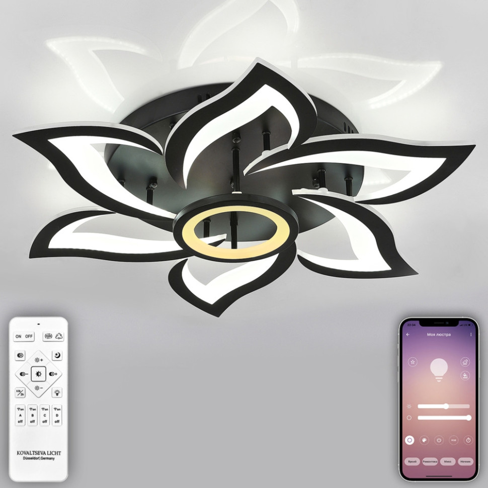 Потолочная люстра Olimp HIGH-TECH LED LAMPS 82020 BLACK Natali Kovaltseva