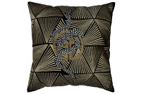 Подушка декоративная с бисером, стеклярусом и вышивкой "Антик" черная