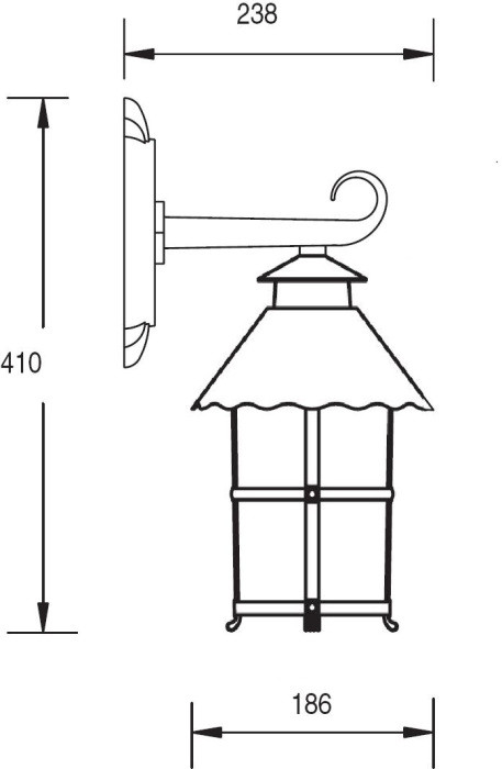 Настенный фонарь уличный CAIOR 1 81502 Gb Oasis Light