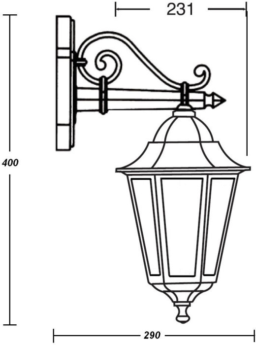Настенный фонарь уличный PETERSBURG ECONOM 79802E Bl Oasis Light