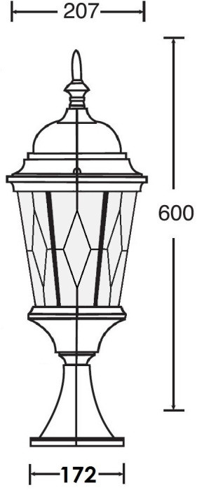 Наземный фонарь ASTORIA 2M 91404M Bl ромб Oasis Light