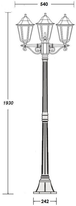Наземный фонарь PETERSBURG ECONOM 79808EB Bl Oasis Light