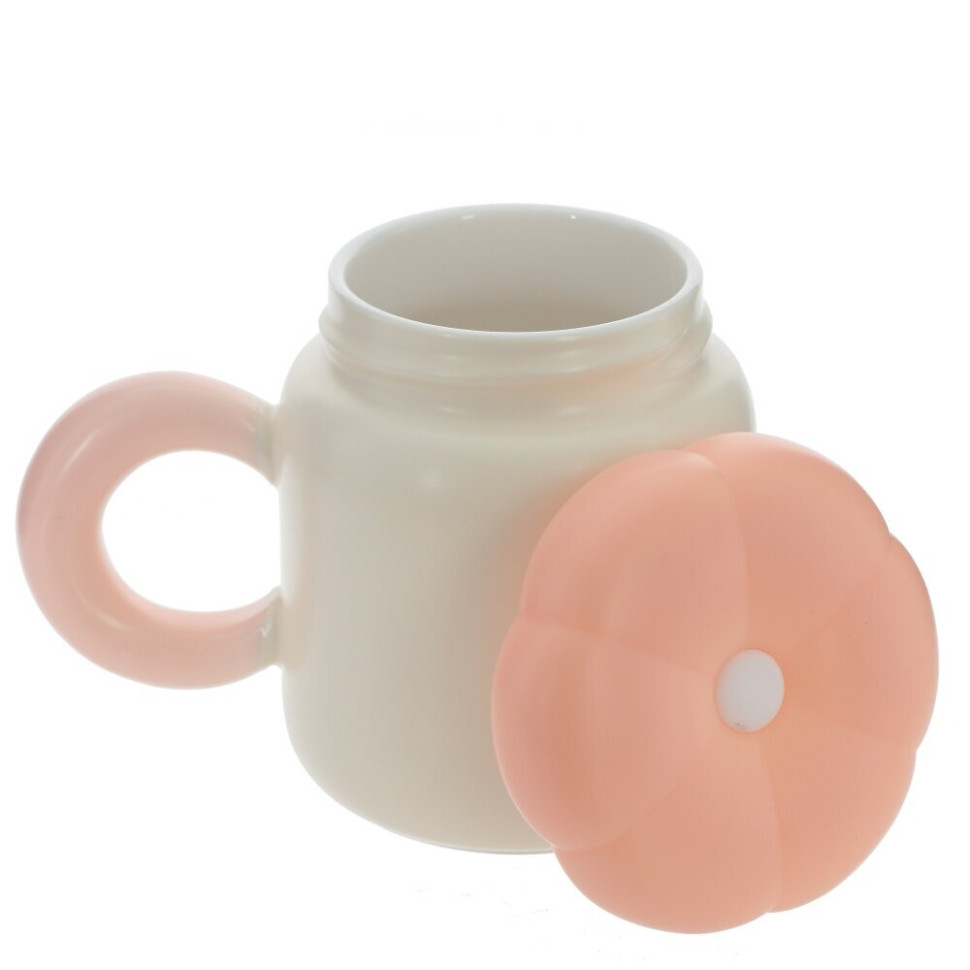 Кружка с крышкой, 400 мл, L13,5 W9 H11 см