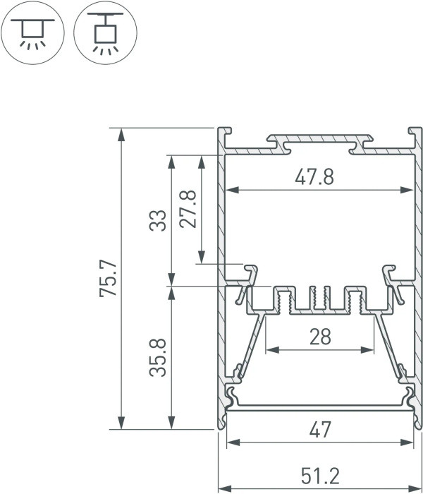 Профиль для светодиодной ленты ARH-LINE 044874 Arlight