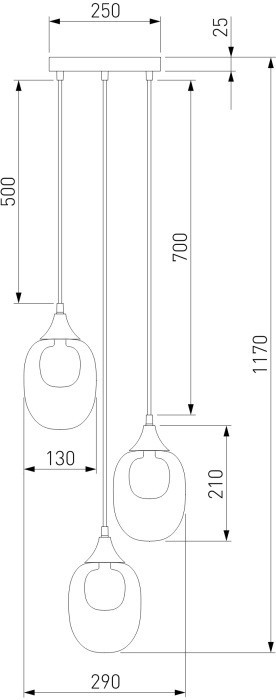 Подвесной светильник Spritz 70216/3 латунь Eurosvet