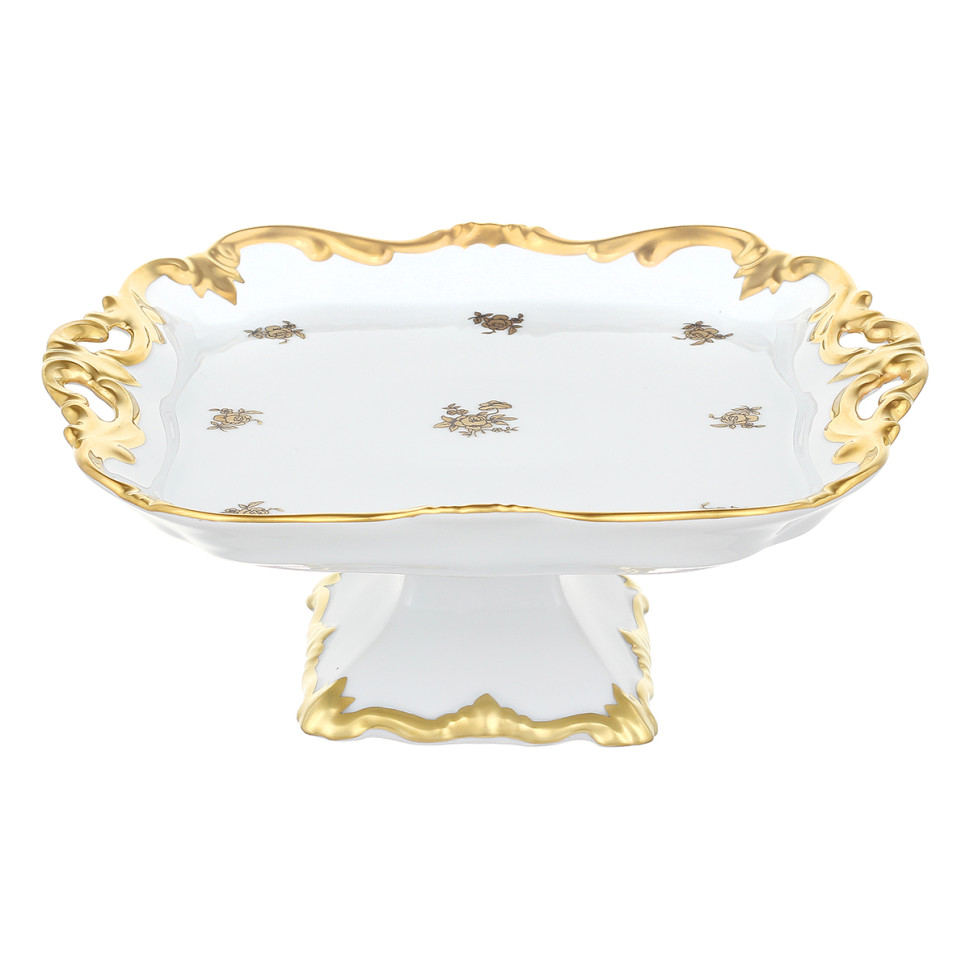 Блюдо квадратное н/н 21см."Роза золотая"