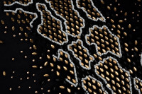 Подушка декоративная со стразами "Питон" черная