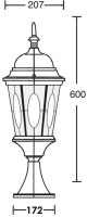 Наземный фонарь ASTORIA 2M 91404M Bl овал Oasis Light