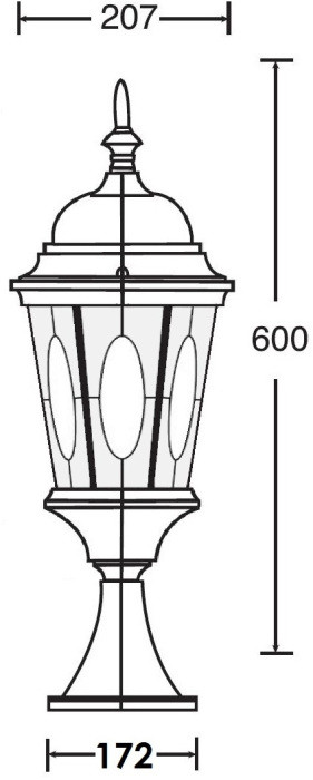 Наземный фонарь ASTORIA 2M 91404M Bl овал Oasis Light