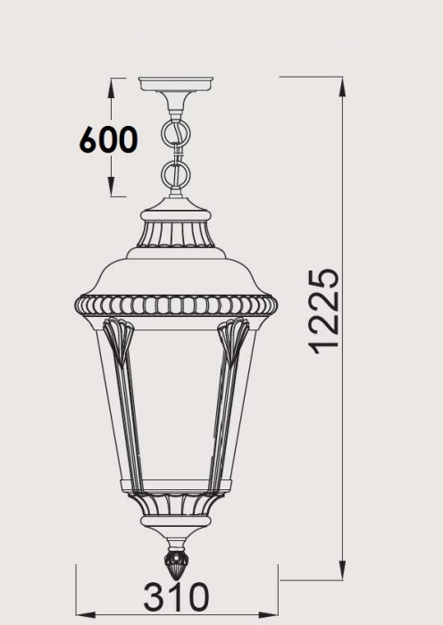 Уличный светильник подвесной MUNICH 2М 79755М Gb Oasis Light