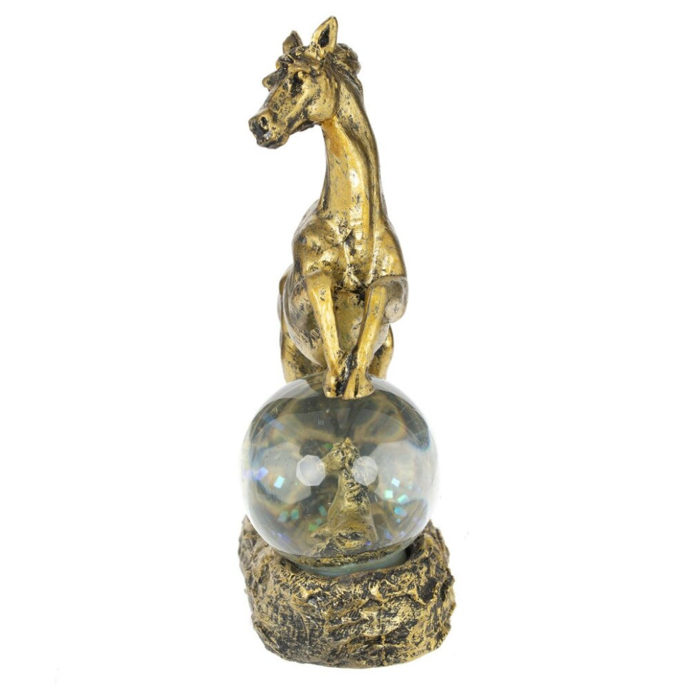 Фигурка декор в стекл шаре "Лошадь", L10 W5 H14 см, 2в.