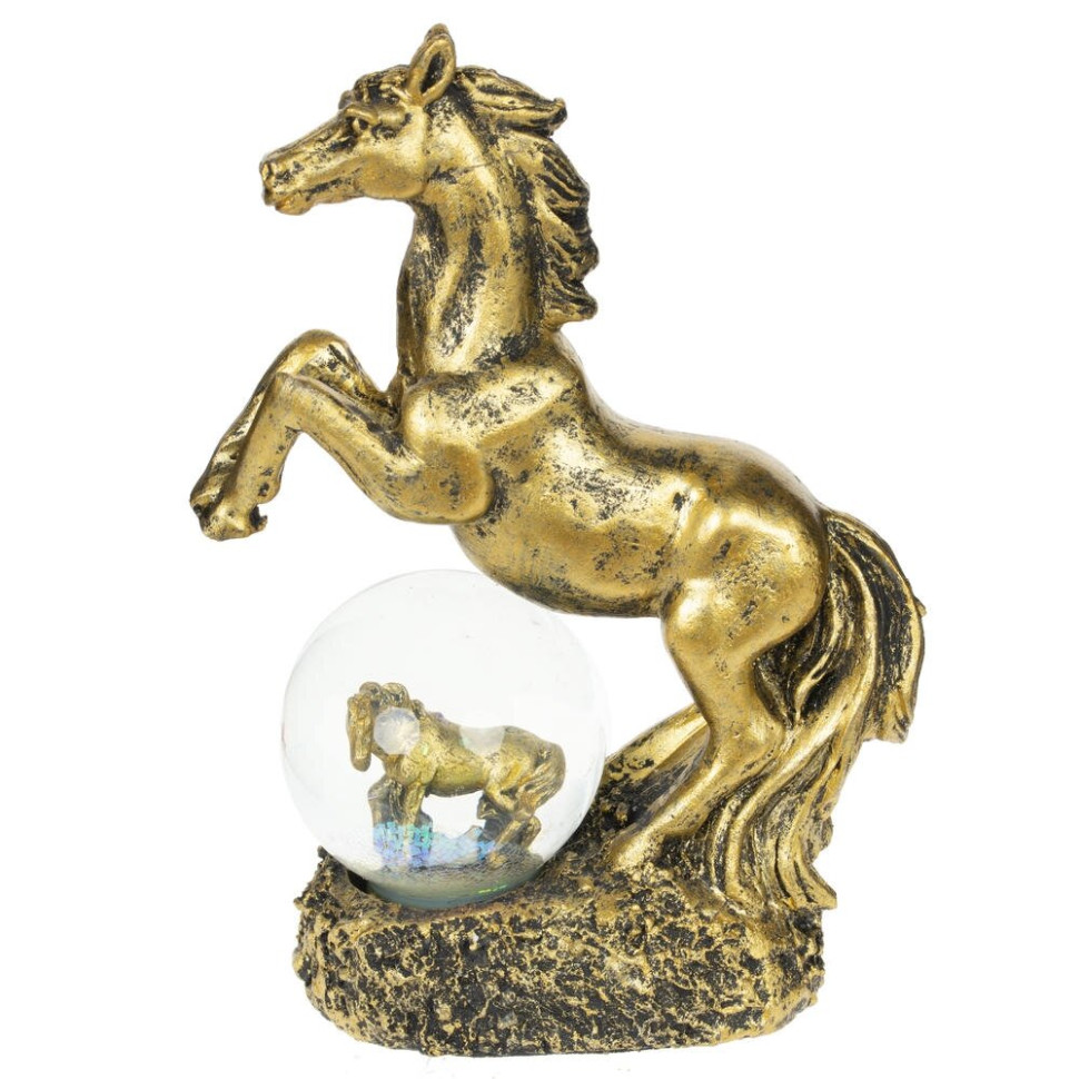 Фигурка декор в стекл шаре "Лошадь", L10 W5 H14 см, 2в.