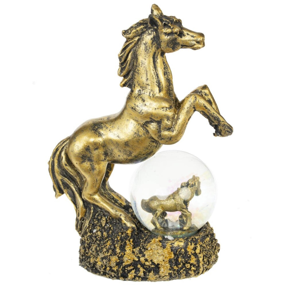 Фигурка декор в стекл шаре "Лошадь", L10 W5 H14 см, 2в.