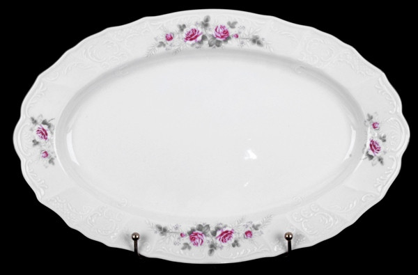 Блюдо овальное 36см "Роза серая платина 5396021"