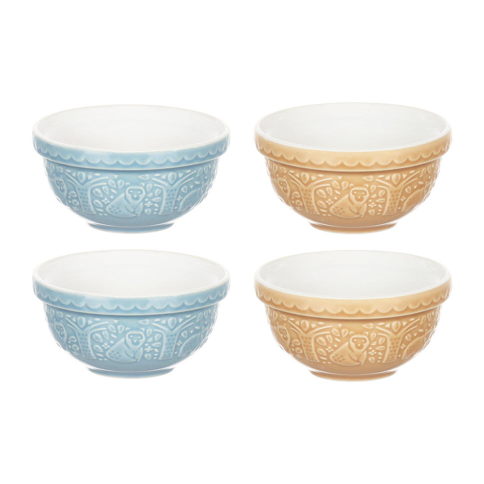 Набор чаш In the Forest, 9,5 см, 4 шт, коричневый, серо-голубой