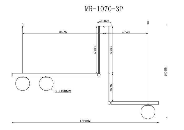 Подвесной светильник Jenifer MR1070-3P MyFar