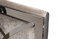 Стул велюровый светло-серый/хром