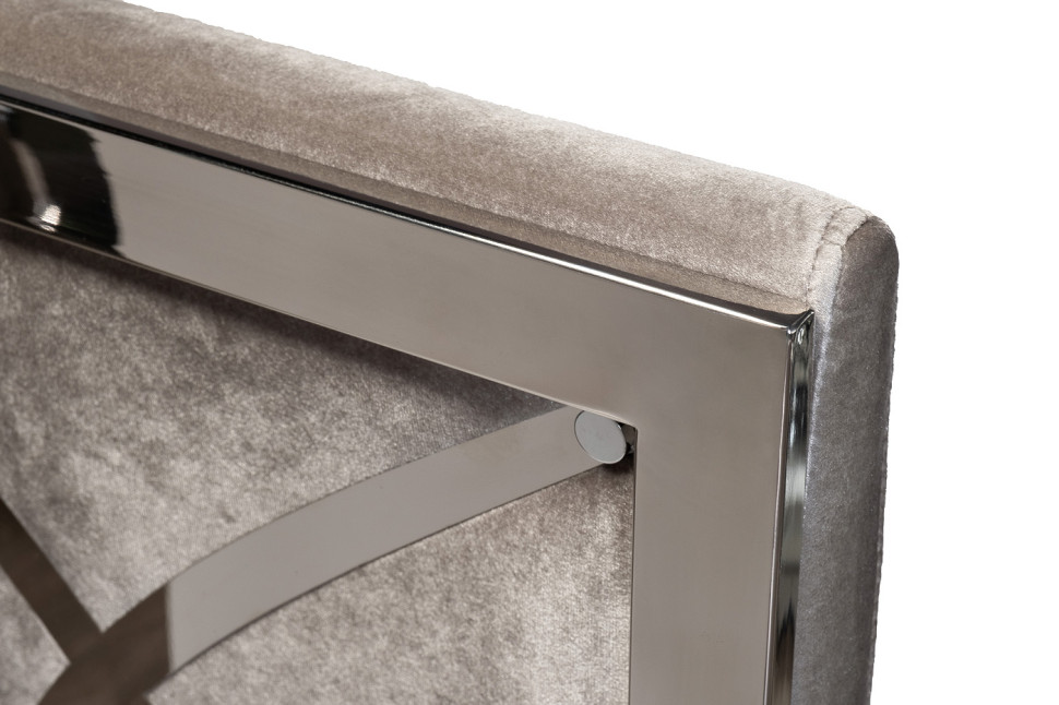 Стул велюровый светло-серый/хром