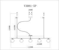Подвесной светильник Sector V3081-5P Moderli