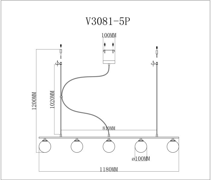 Подвесной светильник Sector V3081-5P Moderli