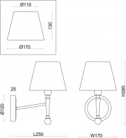 Бра Rosemary FR5190WL-01BS Freya