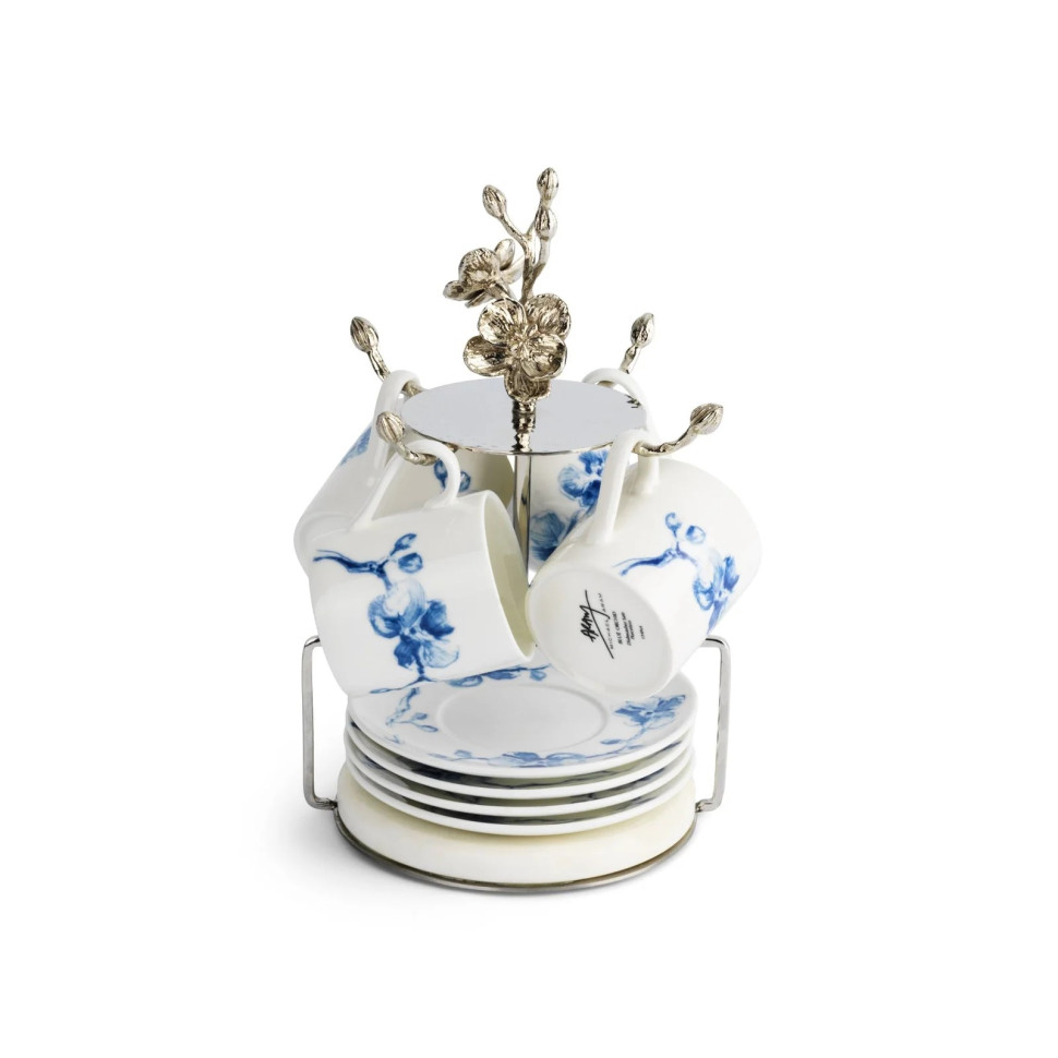 Набор для кофе Michael Aram "Blue Orchid", на 4 персоны, 9 предметов