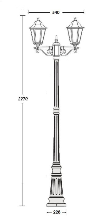 Наземный фонарь PETERSBURG ECONOM 79809EA Bl Oasis Light