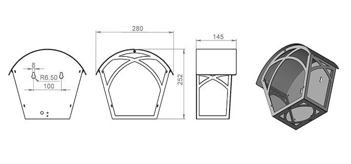Настенный фонарь уличный Мадрид 140-12/b-11 Русские фонари