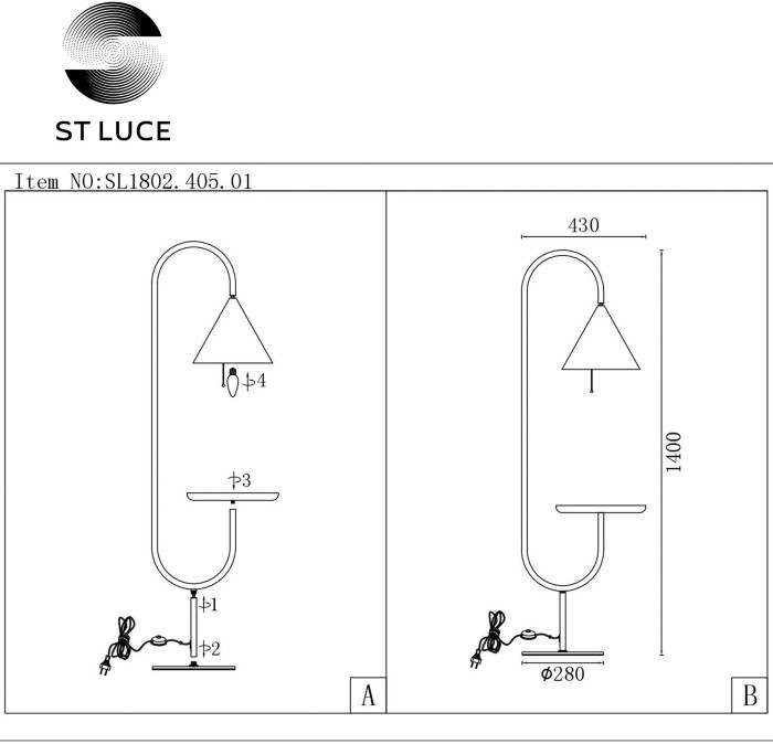 Торшер Amiro SL1802.405.01 ST Luce