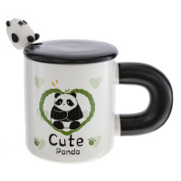 Кружка с крышкой и ложкой, 430 мл, L8,5 W8,5 H9,8 см