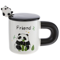 Кружка с крышкой и ложкой, 430 мл, L8,5 W8,5 H9,8 см