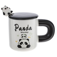 Кружка с крышкой и ложкой, 430 мл, L8,5 W8,5 H9,8 см