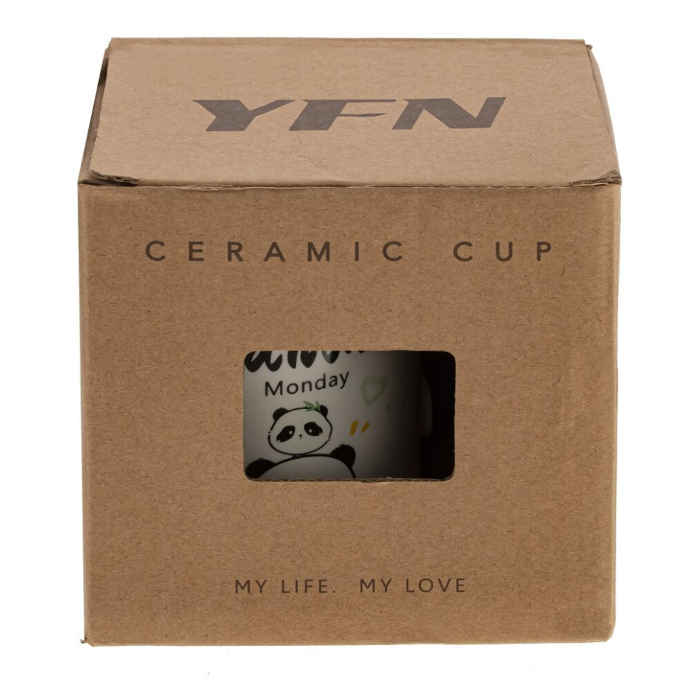 Кружка с крышкой и ложкой, 430 мл, L8,5 W8,5 H9,8 см