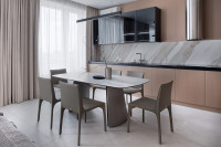 Стол обеденный прямоугольный керамический белый