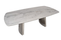 Стол обеденный прямоугольный керамический белый